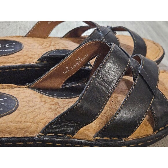 BOC Women's Born Concept Brown Leather Upper Strap Sandals Size 8 - Picture 11 of 11